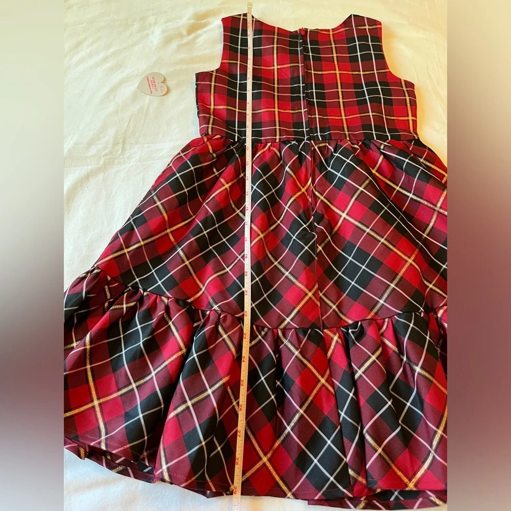 The Children’s Place Girls Plaid Satin Tiered Fit & Flare Party Dress Sz 10 NWT